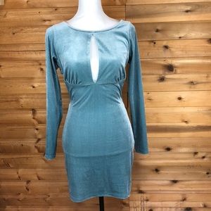 Nasty Gal open back velvet bodycon dress